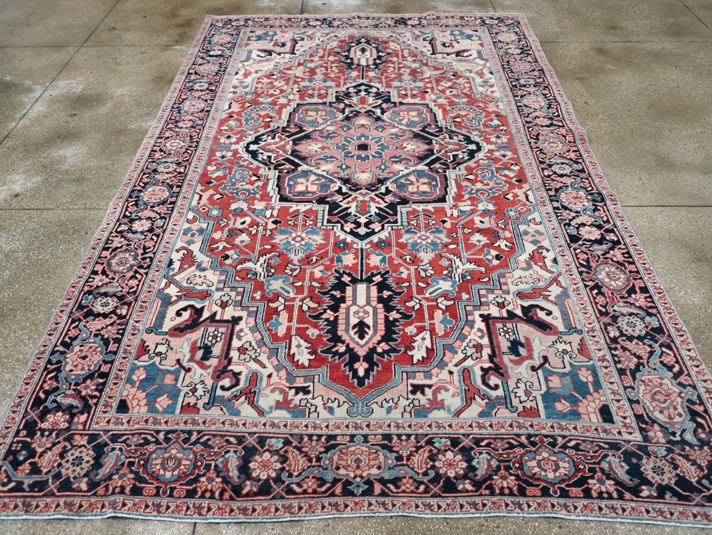 Antique Persian Heriz Room Size Carpet, No.30998 - Gss