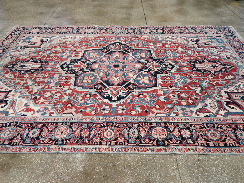 Antique Persian Heriz Room Size Carpet, No.30998 - Gss