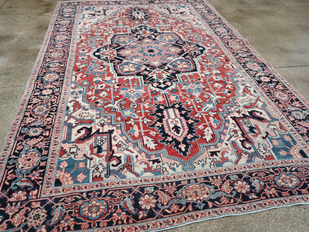 Antique Persian Heriz Room Size Carpet, No.30998 - Gss