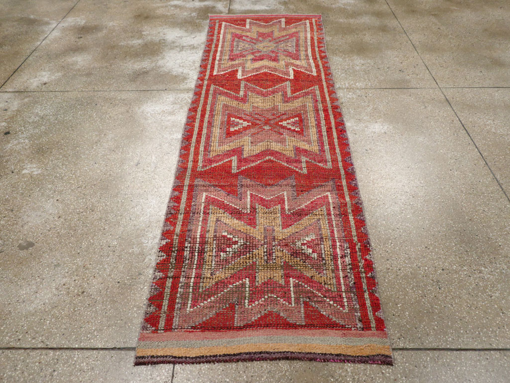 Vintage Turkish Anatolian Tribal Runner, No.31012 - Gss