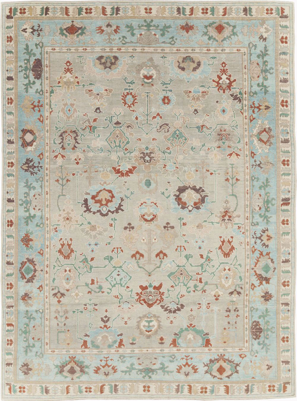 Contemporary Turkish Oushak Room Size Carpet, No.31013 - Gss