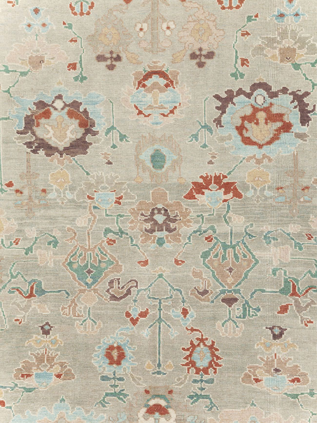 Contemporary Turkish Oushak Room Size Carpet, No.31013 - Gss