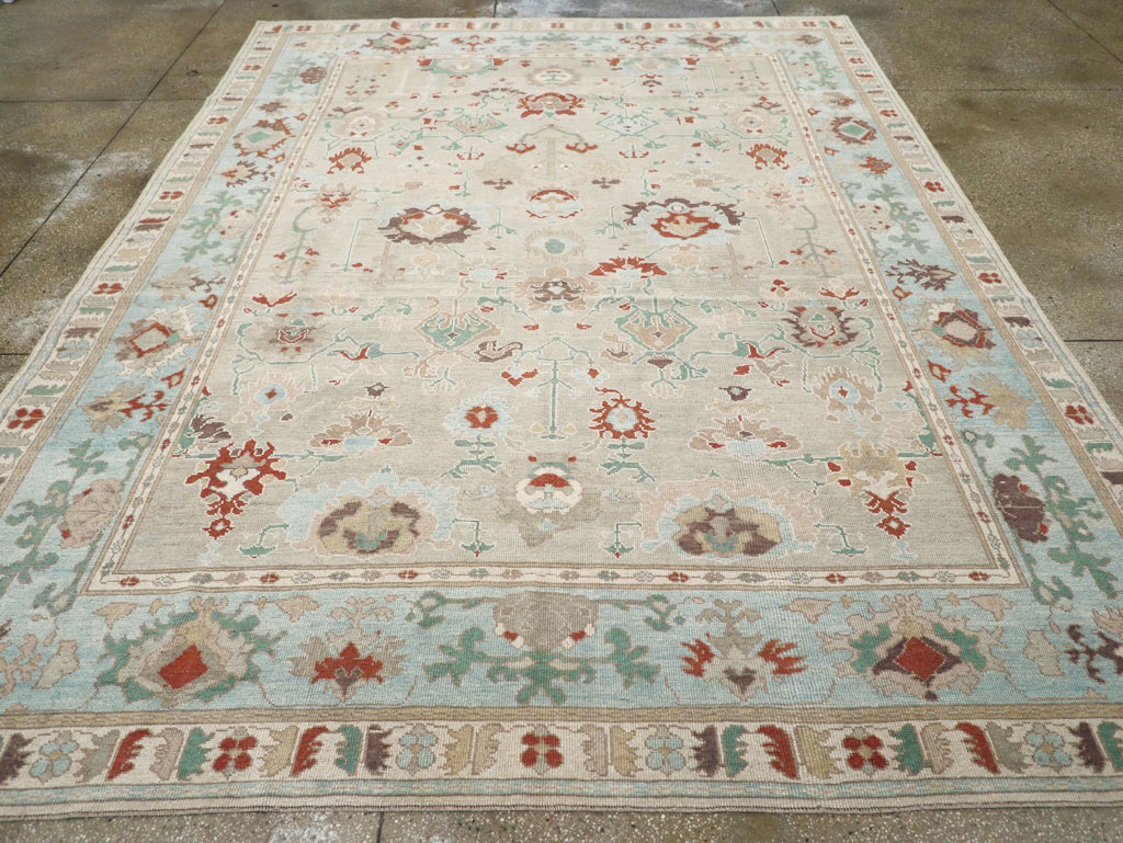 Contemporary Turkish Oushak Room Size Carpet, No.31013 - Gss