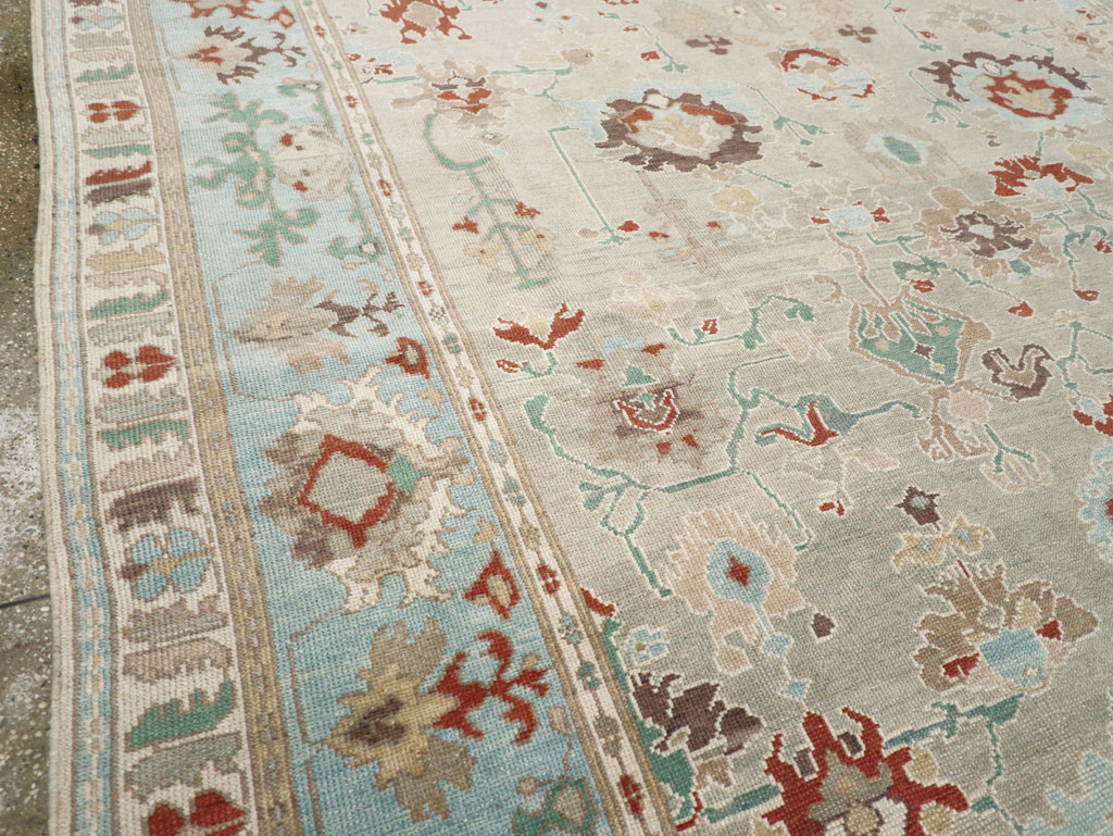 Contemporary Turkish Oushak Room Size Carpet, No.31013 - Gss
