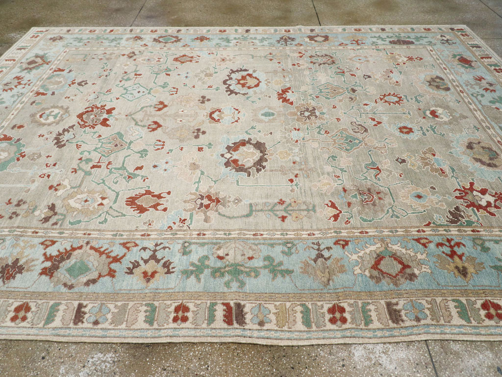 Contemporary Turkish Oushak Room Size Carpet, No.31013 - Gss