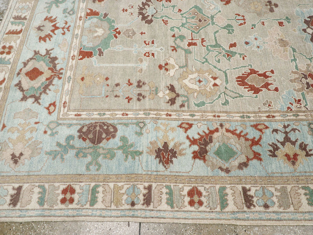 Contemporary Turkish Oushak Room Size Carpet, No.31013 - Gss