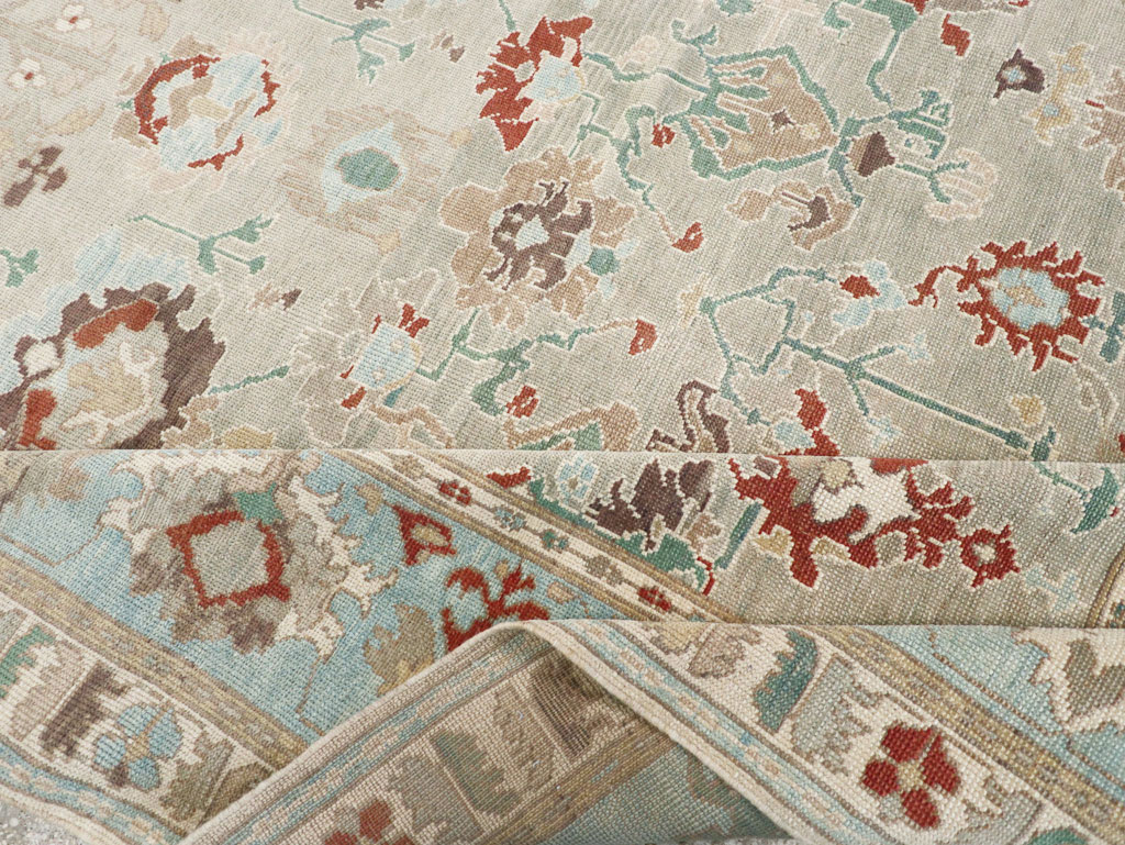 Contemporary Turkish Oushak Room Size Carpet, No.31013 - Gss