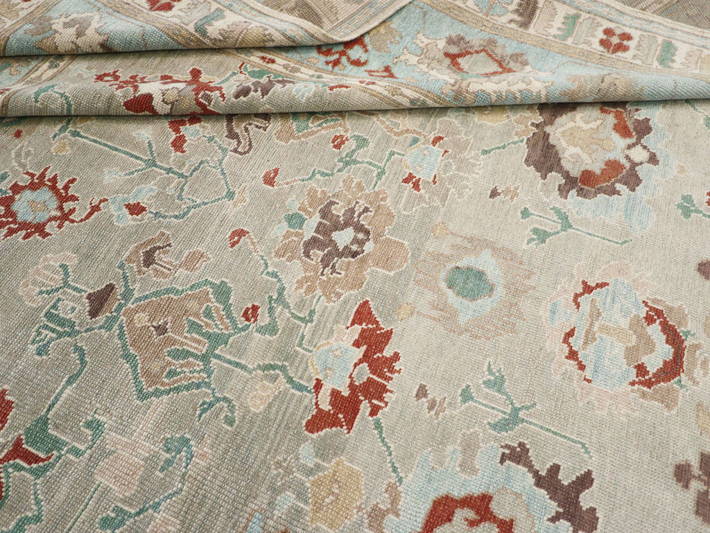 Contemporary Turkish Oushak Room Size Carpet, No.31013 - Gss