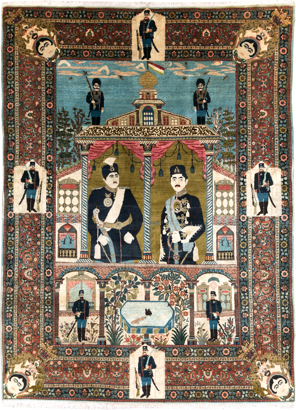 Antique Persian Pictorial Tabriz Rug, No.31017 - Gss