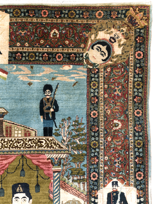 Antique Persian Pictorial Tabriz Rug, No.31017 - Gss