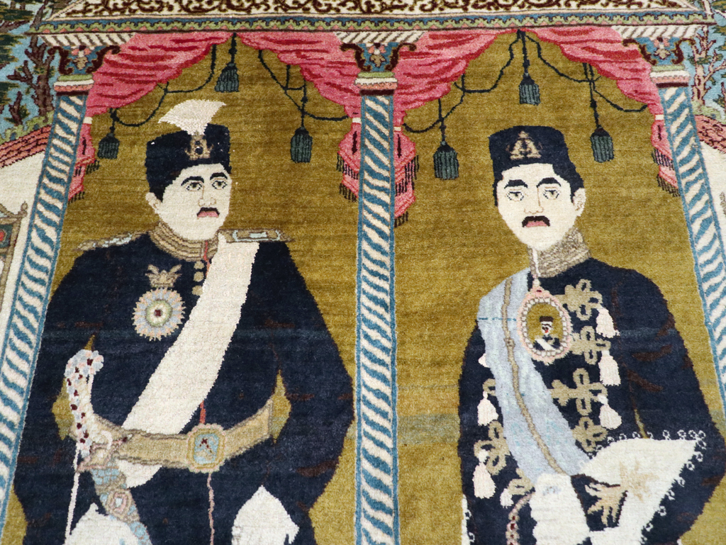 Antique Persian Pictorial Tabriz Rug, No.31017 - Gss