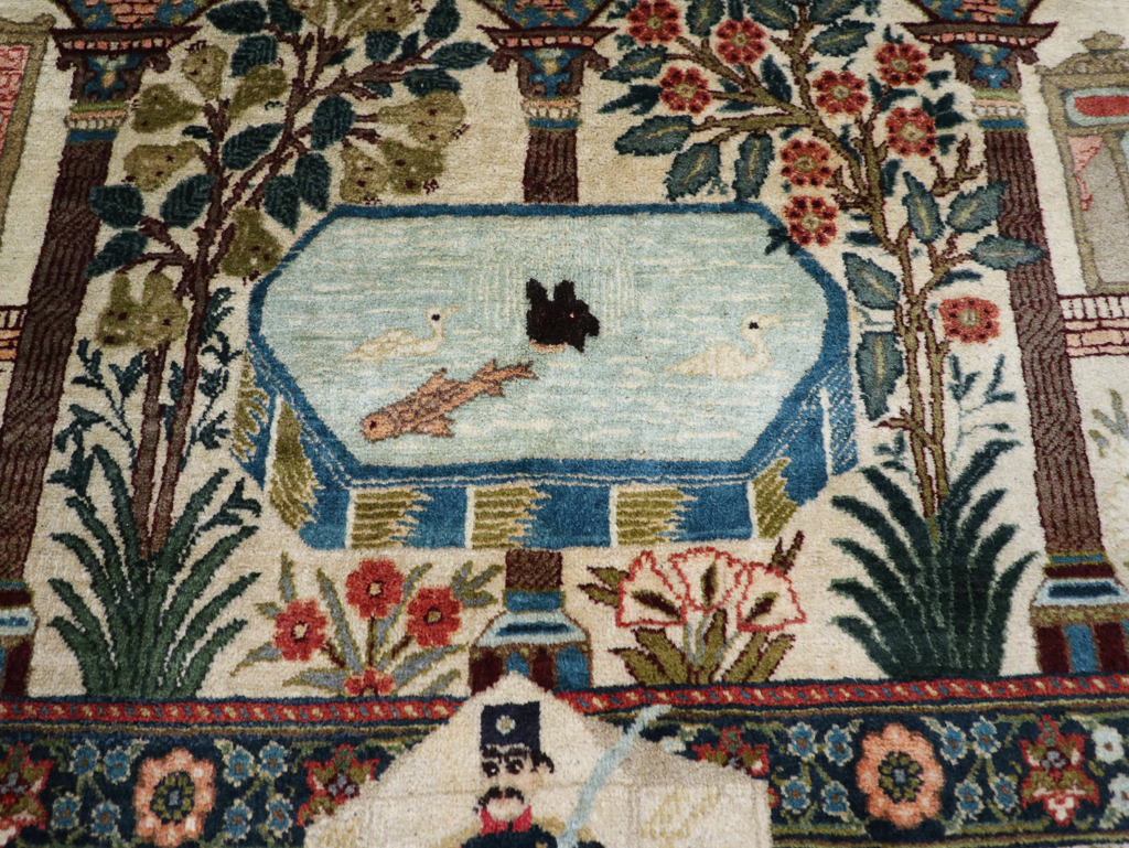 Antique Persian Pictorial Tabriz Rug, No.31017 - Gss