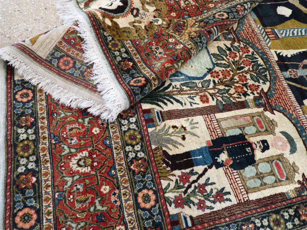 Antique Persian Pictorial Tabriz Rug, No.31017 - Gss