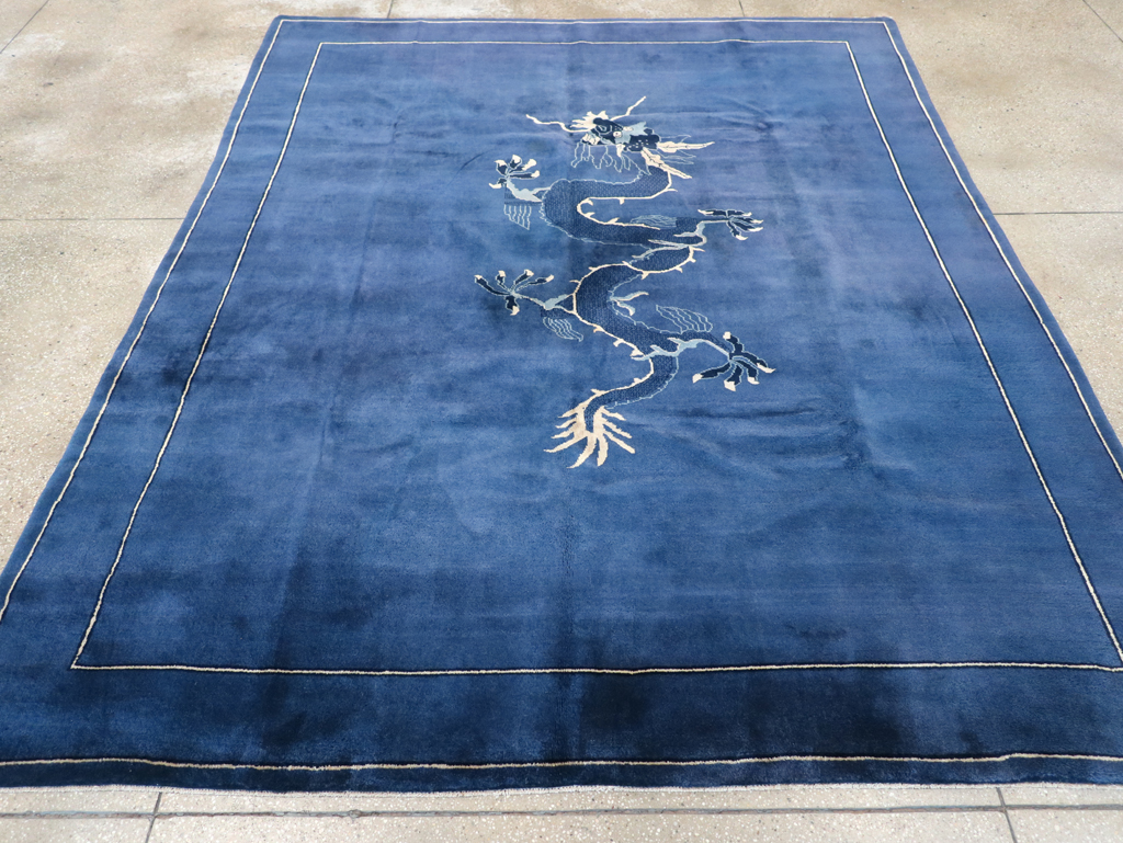 Vintage Chinese Dragon Peking Small Room Size Carpet, No.31018 - Gss