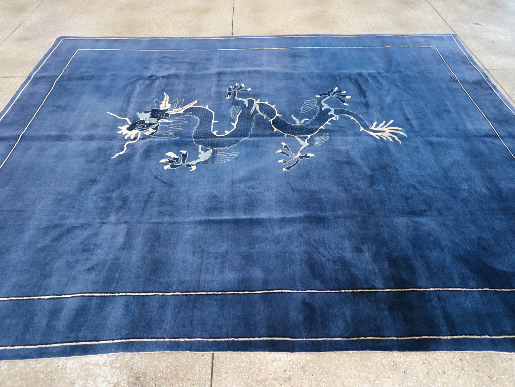 Vintage Chinese Dragon Peking Small Room Size Carpet, No.31018 - Gss