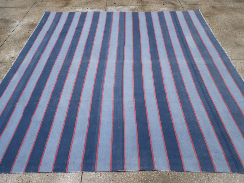 Vintage Indian Flatweave Dhurrie Square Rug, No.31023 - Gss