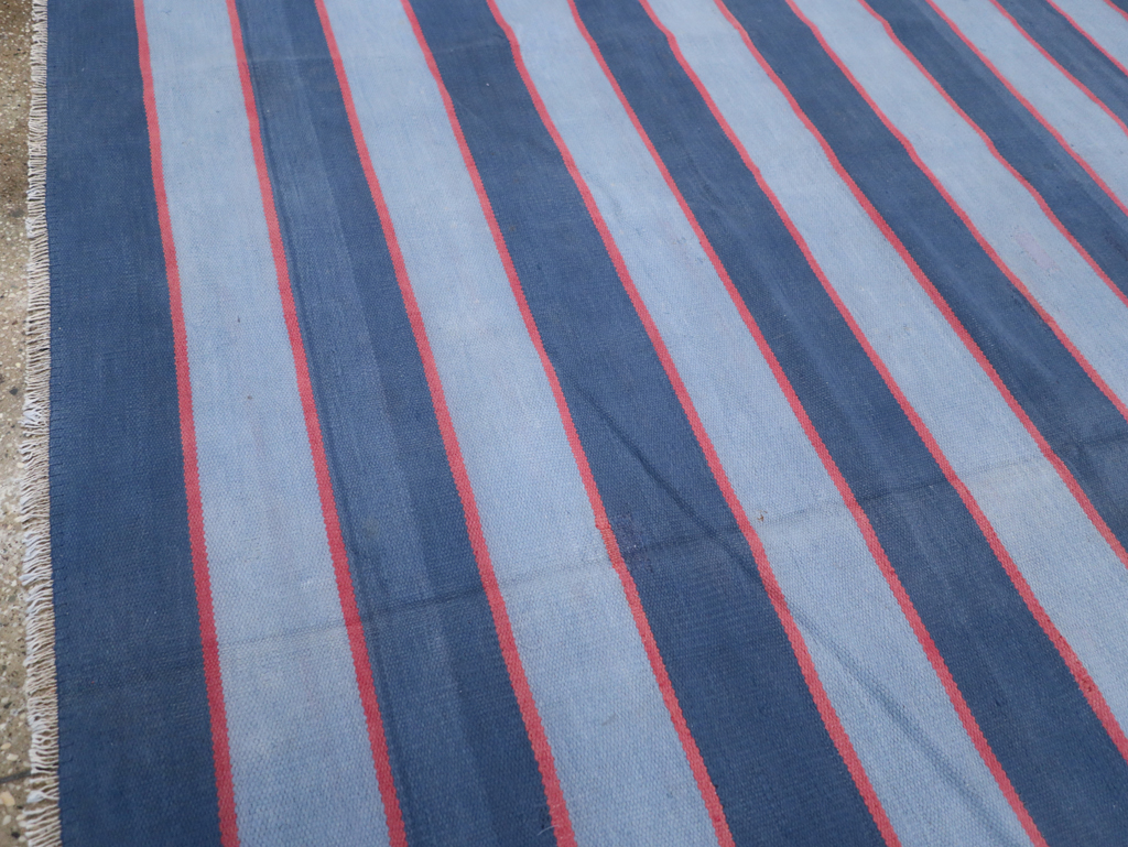 Vintage Indian Flatweave Dhurrie Square Rug, No.31023 - Gss