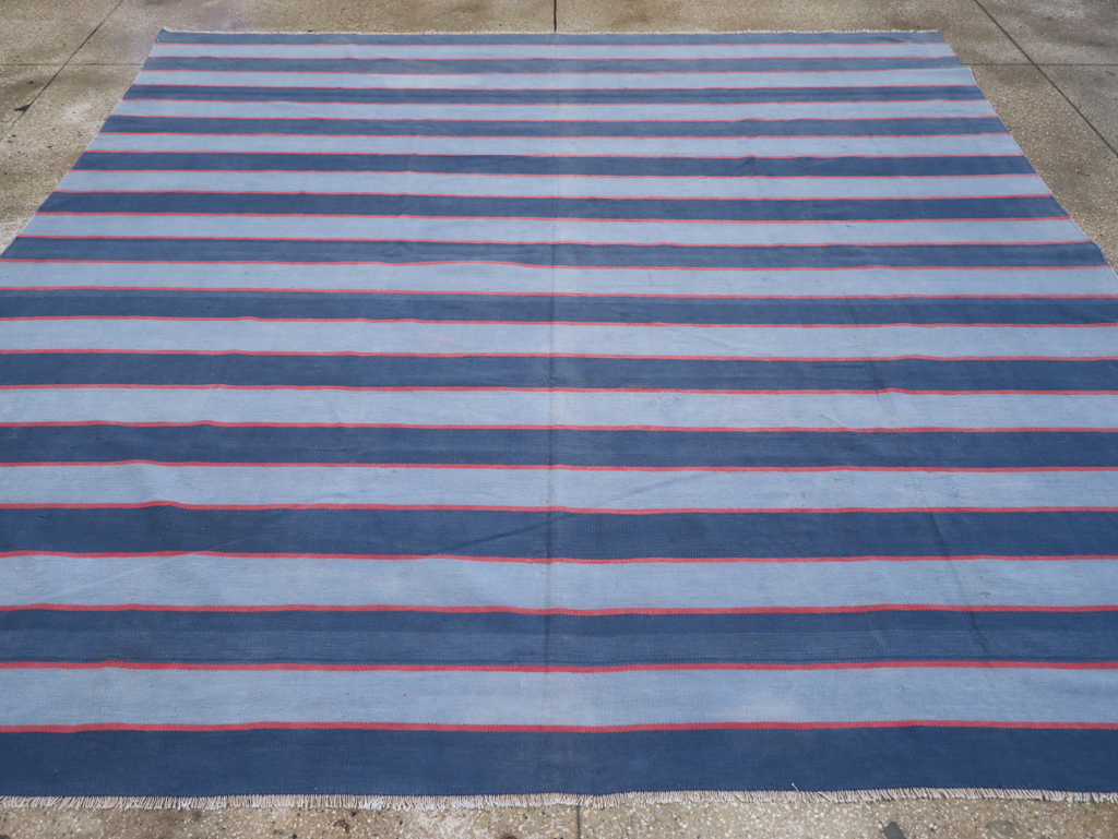 Vintage Indian Flatweave Dhurrie Square Rug, No.31023 - Gss