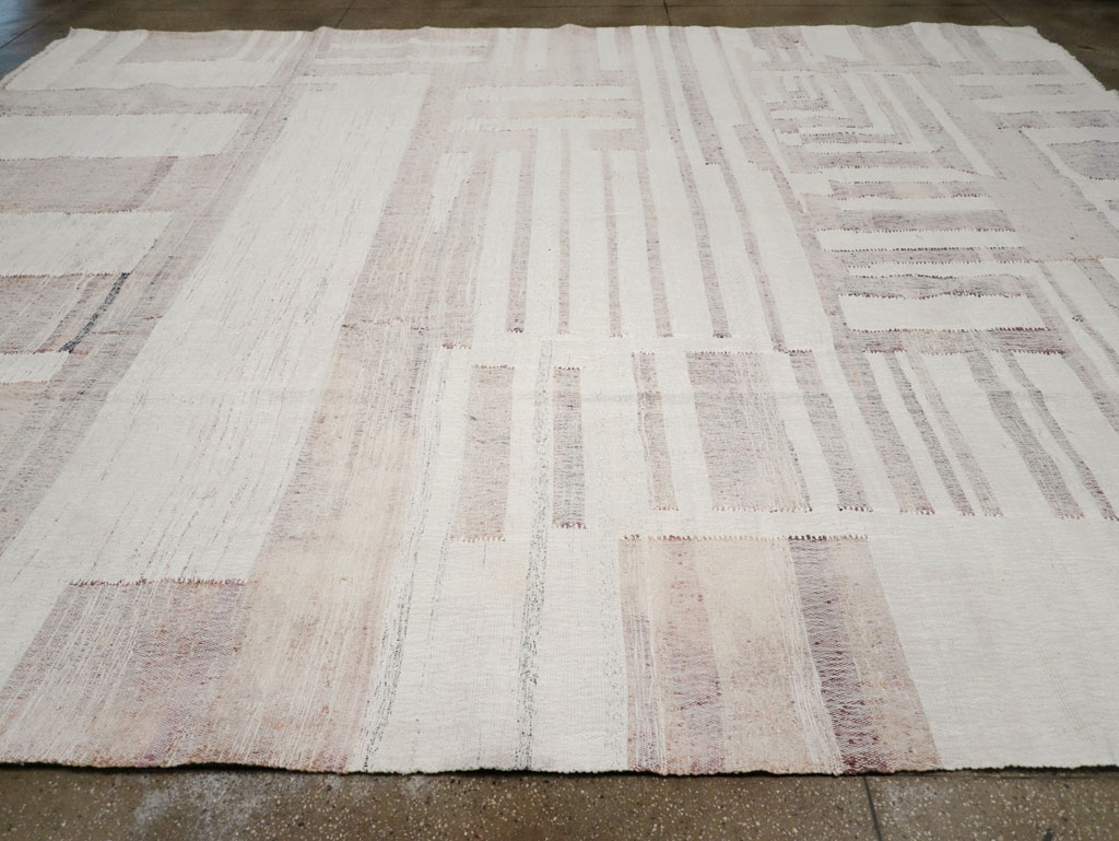 Vintage Turkish Flatweave Kilim Large Room Size Carpet, No.31032 - Gss