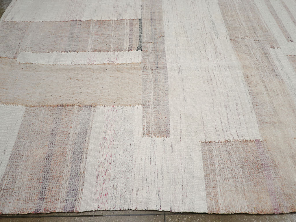 Vintage Turkish Flatweave Kilim Large Room Size Carpet, No.31032 - Gss