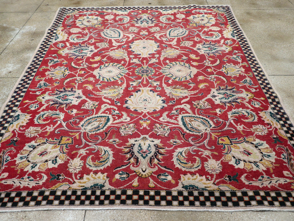 Vintage Persian Tabriz Room Size Carpet, No.31034 - Gss