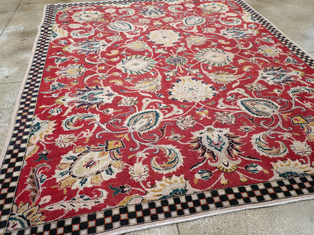 Vintage Persian Tabriz Room Size Carpet, No.31034 - Gss