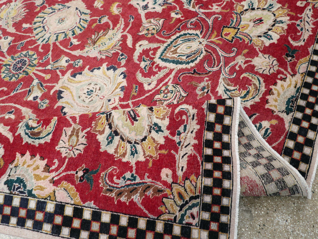 Vintage Persian Tabriz Room Size Carpet, No.31034 - Gss