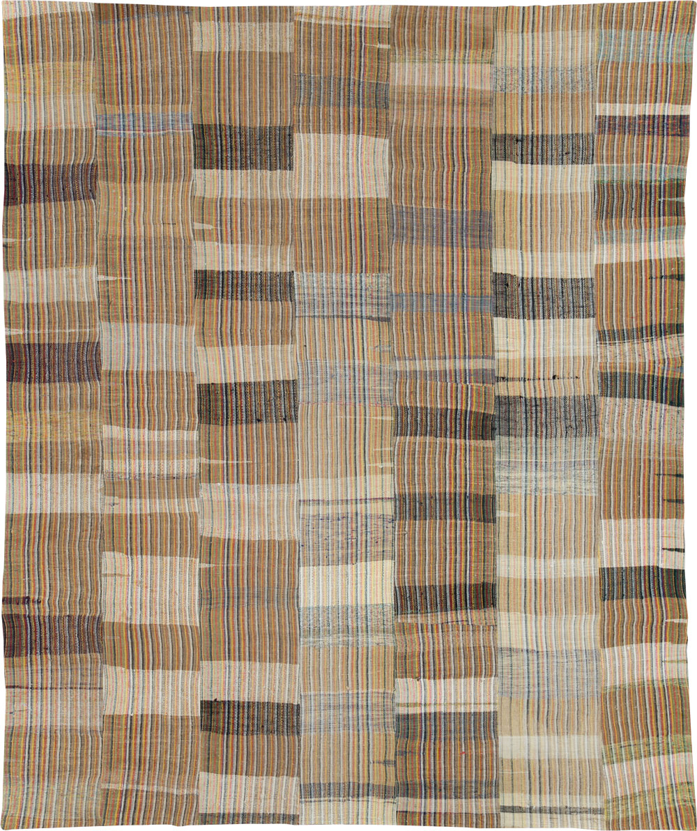 Vintage Turkish Flatweave Kilim Room Size Carpet, No.31044 - Gss