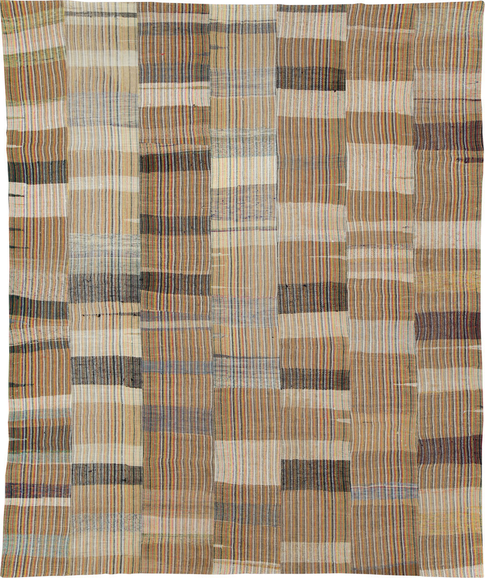Vintage Turkish Flatweave Kilim Room Size Carpet, No.31044 - Gss