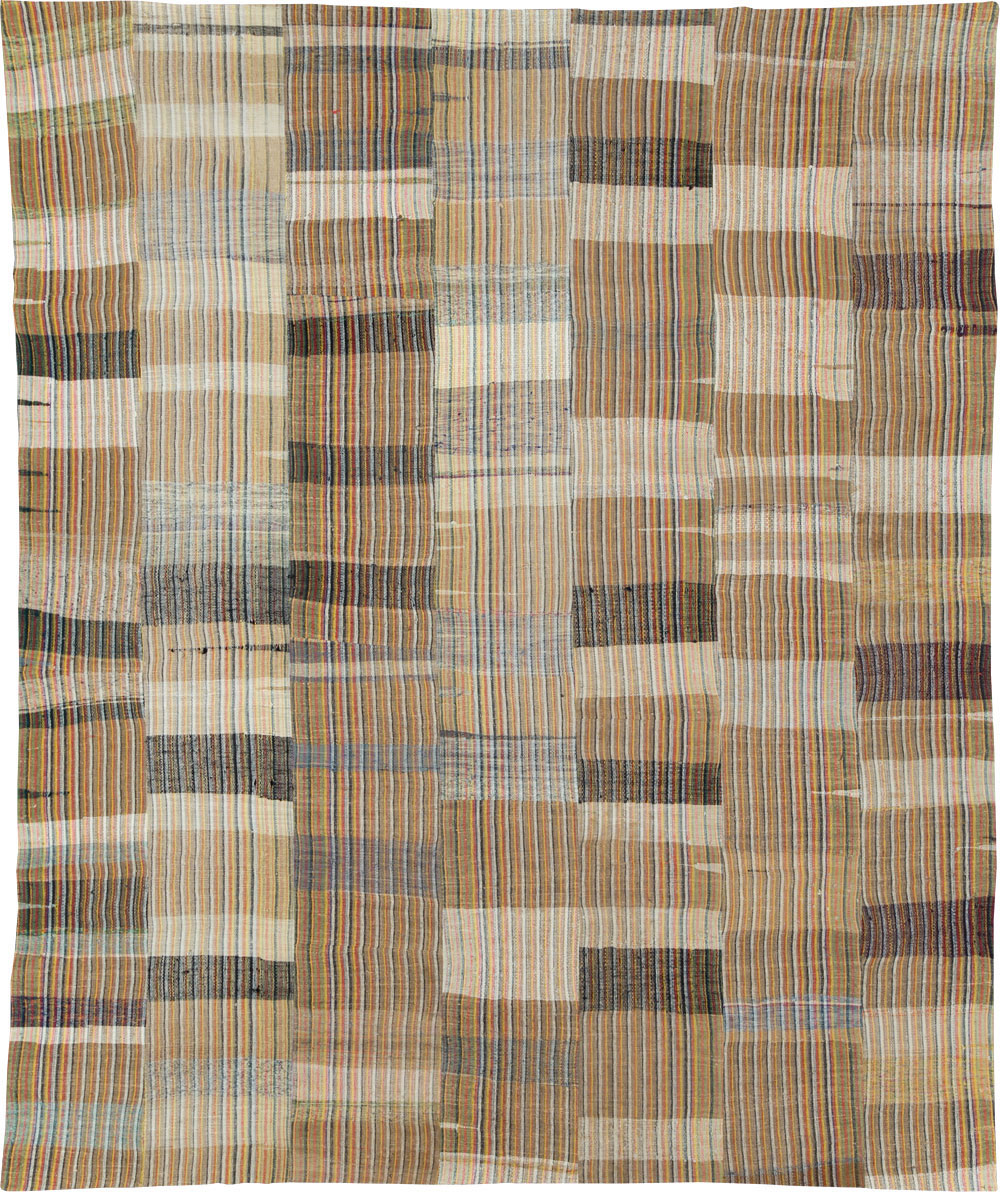 Vintage Turkish Flatweave Kilim Room Size Carpet, No.31044 - Gss