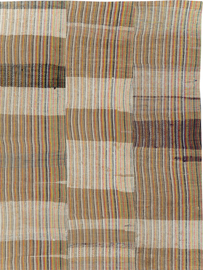 Vintage Turkish Flatweave Kilim Room Size Carpet, No.31044 - Gss