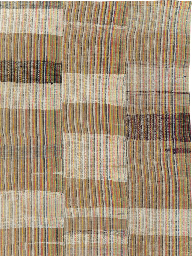 Vintage Turkish Flatweave Kilim Room Size Carpet, No.31044 - Gss