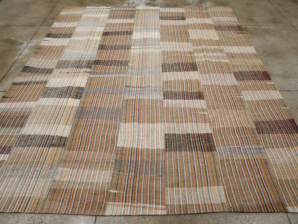 Vintage Turkish Flatweave Kilim Room Size Carpet, No.31044 - Gss