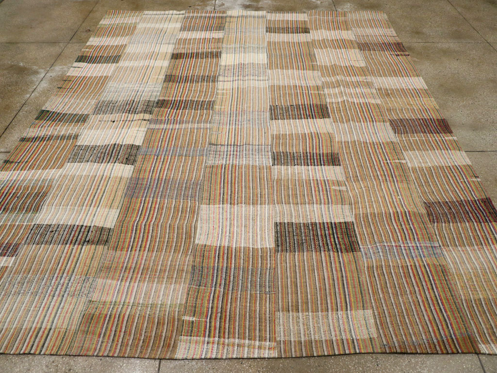 Vintage Turkish Flatweave Kilim Room Size Carpet, No.31044 - Gss