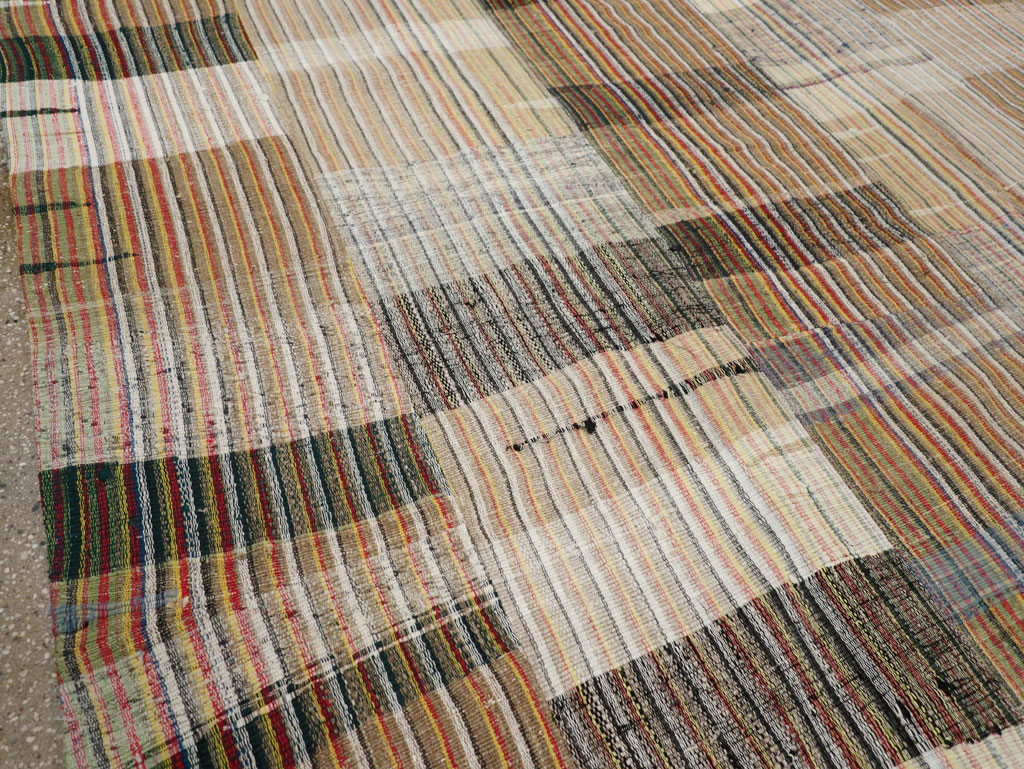 Vintage Turkish Flatweave Kilim Room Size Carpet, No.31044 - Gss