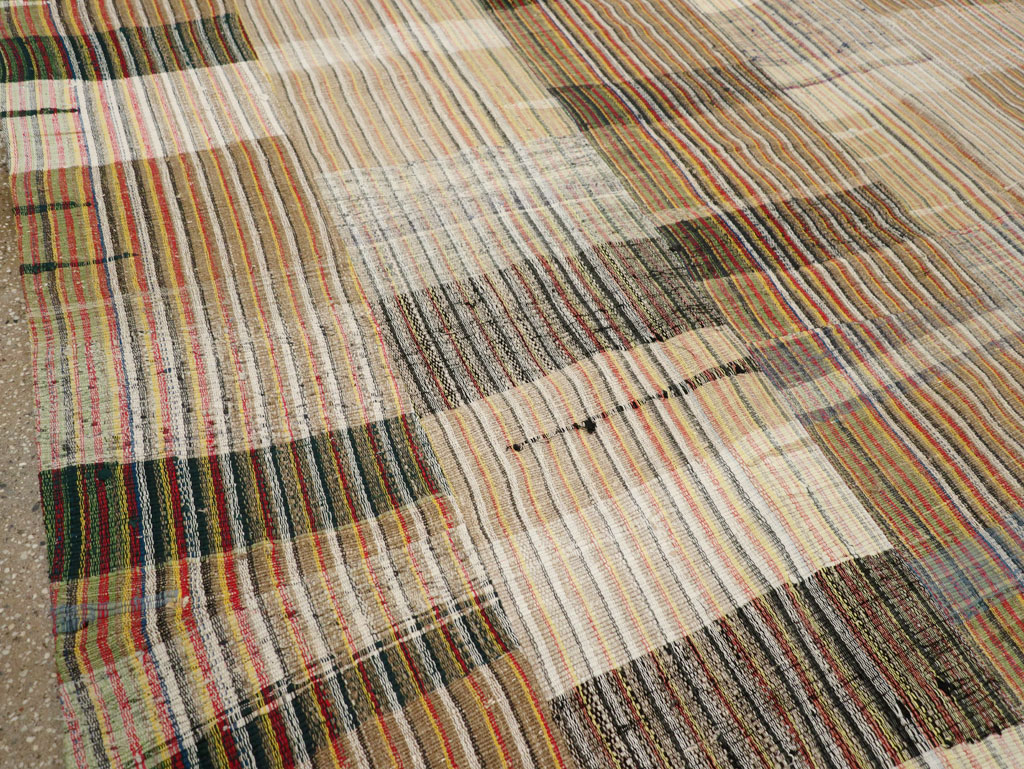 Vintage Turkish Flatweave Kilim Room Size Carpet, No.31044 - Gss
