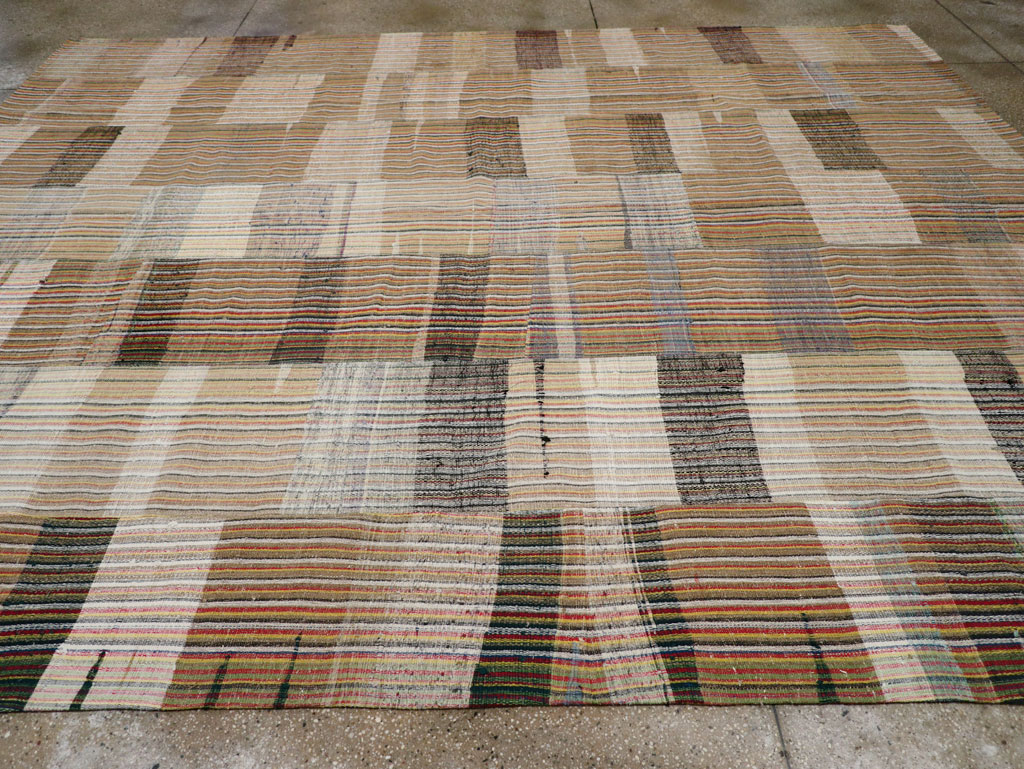 Vintage Turkish Flatweave Kilim Room Size Carpet, No.31044 - Gss