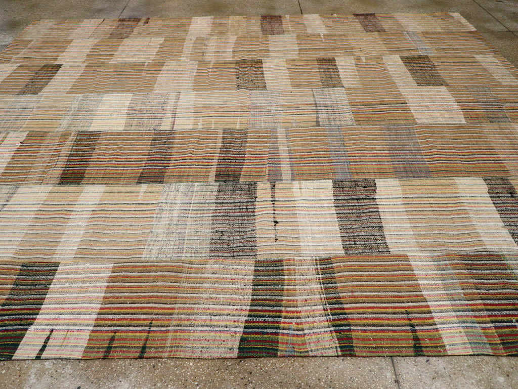 Vintage Turkish Flatweave Kilim Room Size Carpet, No.31044 - Gss