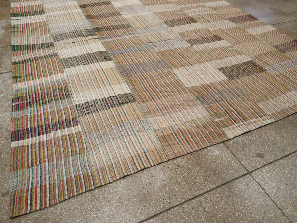 Vintage Turkish Flatweave Kilim Room Size Carpet, No.31044 - Gss