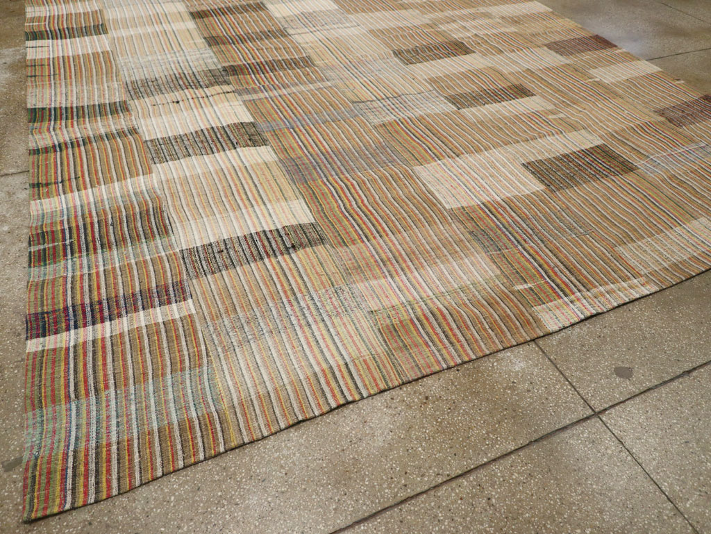 Vintage Turkish Flatweave Kilim Room Size Carpet, No.31044 - Gss