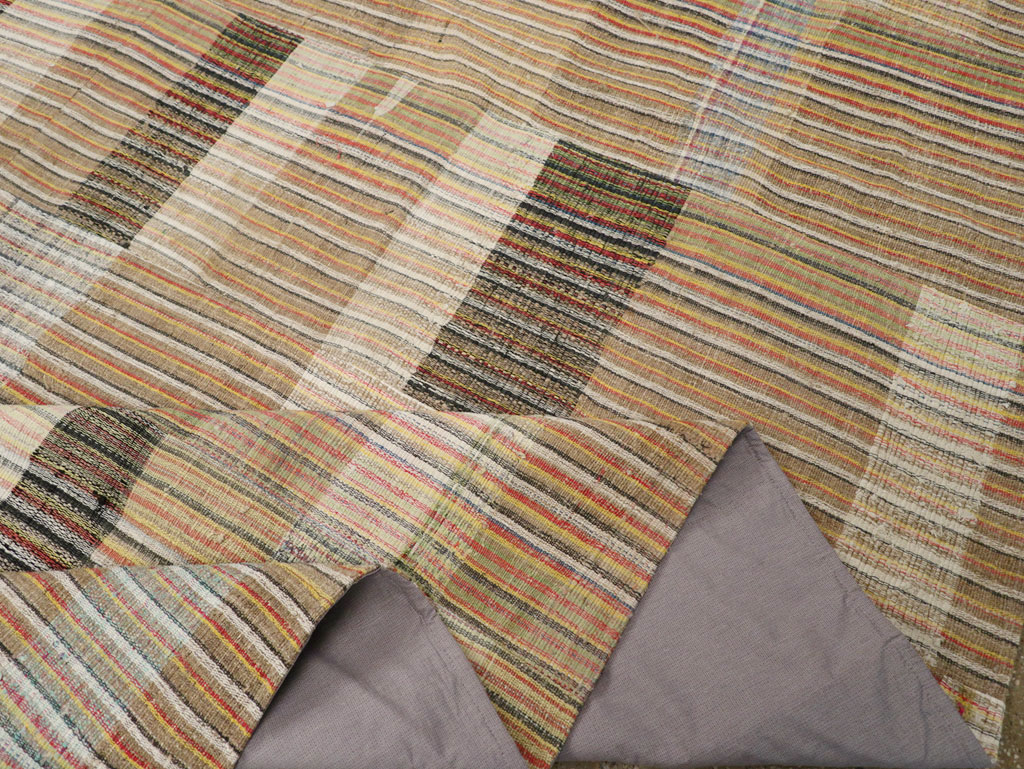 Vintage Turkish Flatweave Kilim Room Size Carpet, No.31044 - Gss