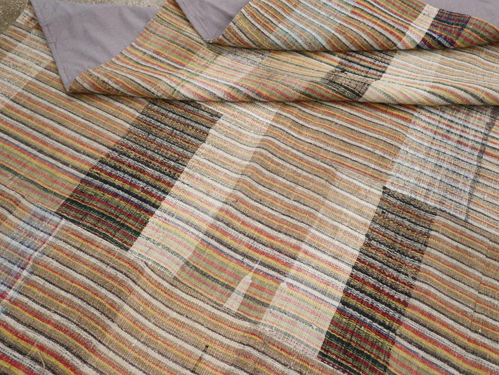 Vintage Turkish Flatweave Kilim Room Size Carpet, No.31044 - Gss