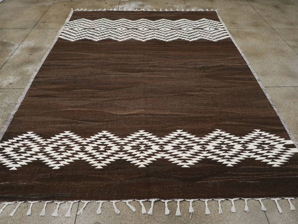 Contemporary Turkish Flatweave Kilim Room Size Carpet, No.31046 - Gss