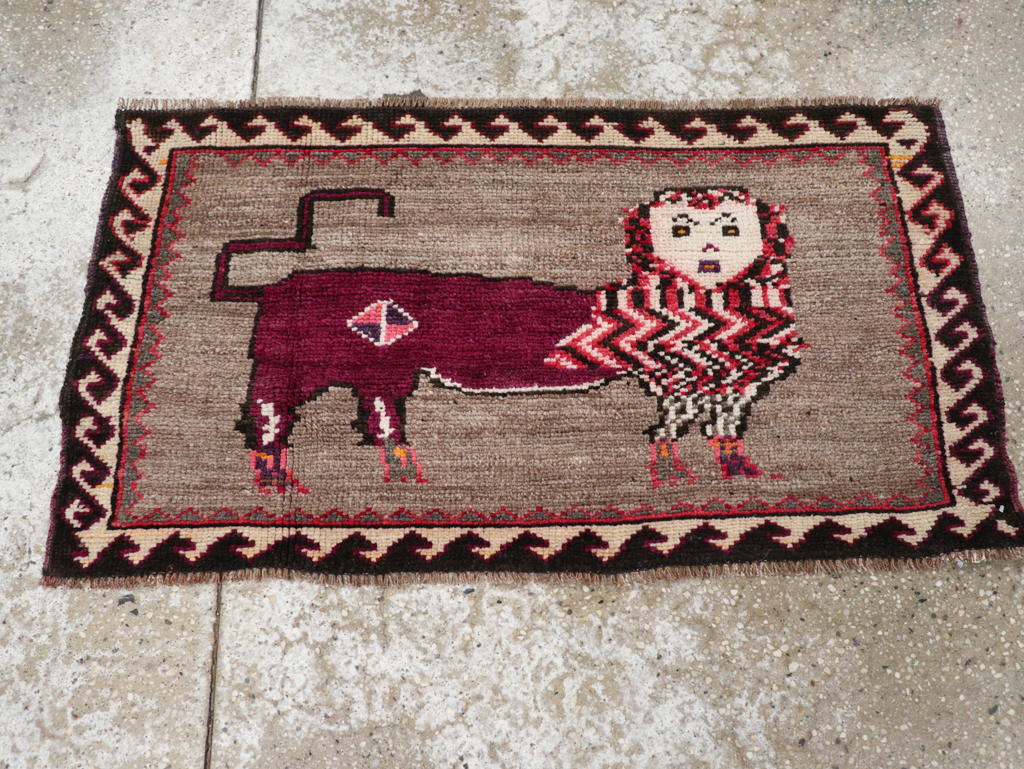 Vintage Pictorial Anatolian Rug, No.31061 - Gss