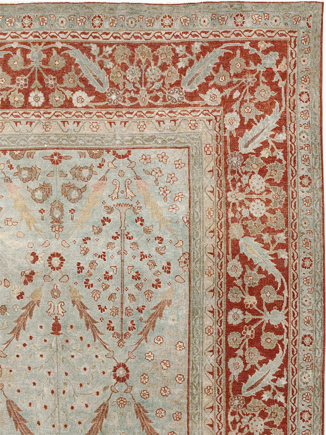 Antique Persian Tabriz Room Size Carpet, No.31063 - Gss