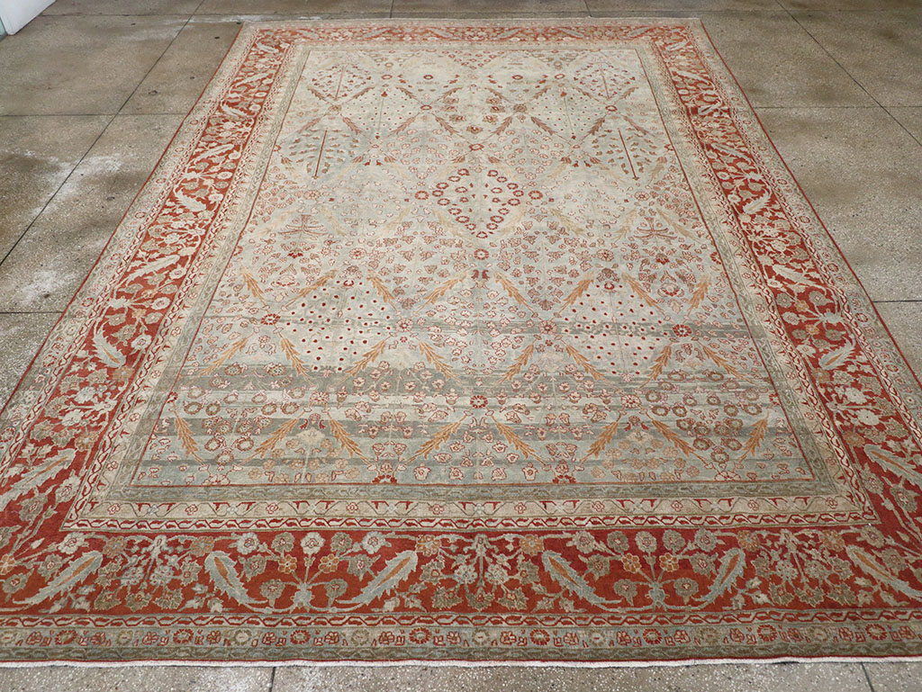 Antique Persian Tabriz Room Size Carpet, No.31063 - Gss
