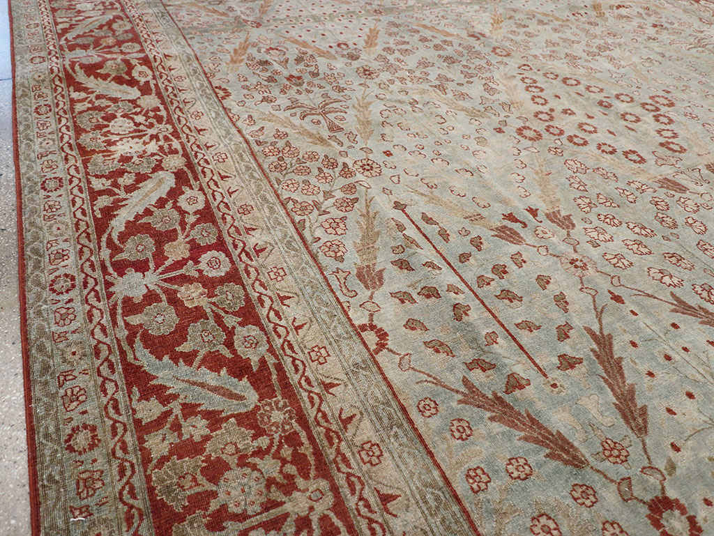 Antique Persian Tabriz Room Size Carpet, No.31063 - Gss