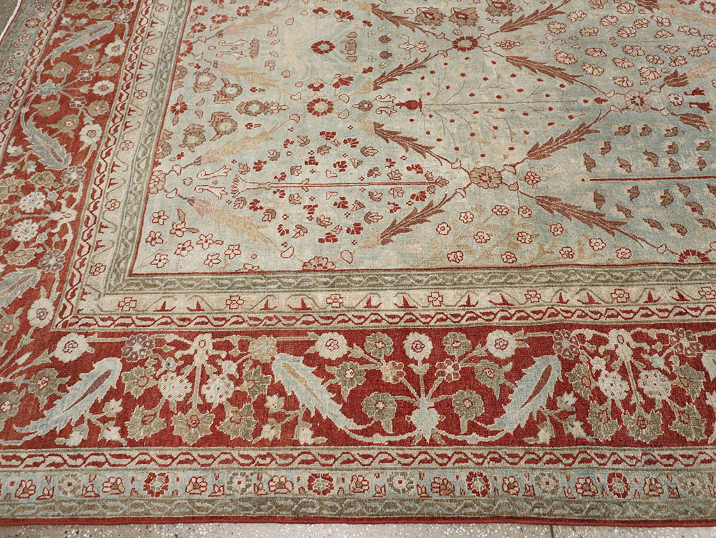 Antique Persian Tabriz Room Size Carpet, No.31063 - Gss