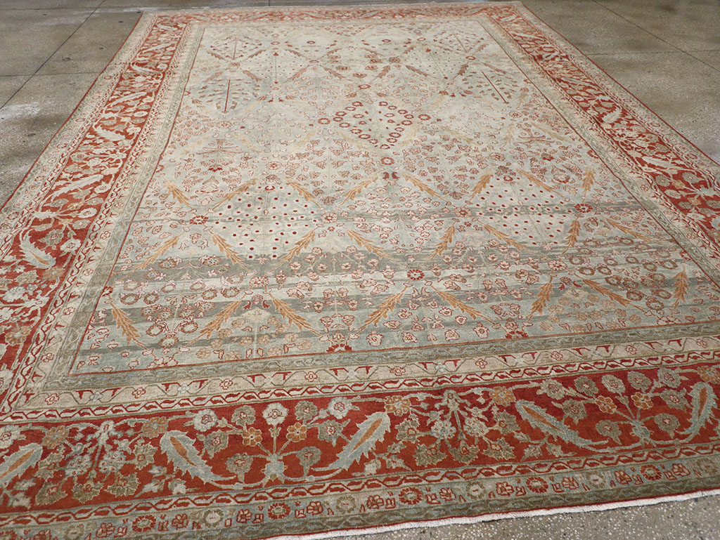 Antique Persian Tabriz Room Size Carpet, No.31063 - Gss