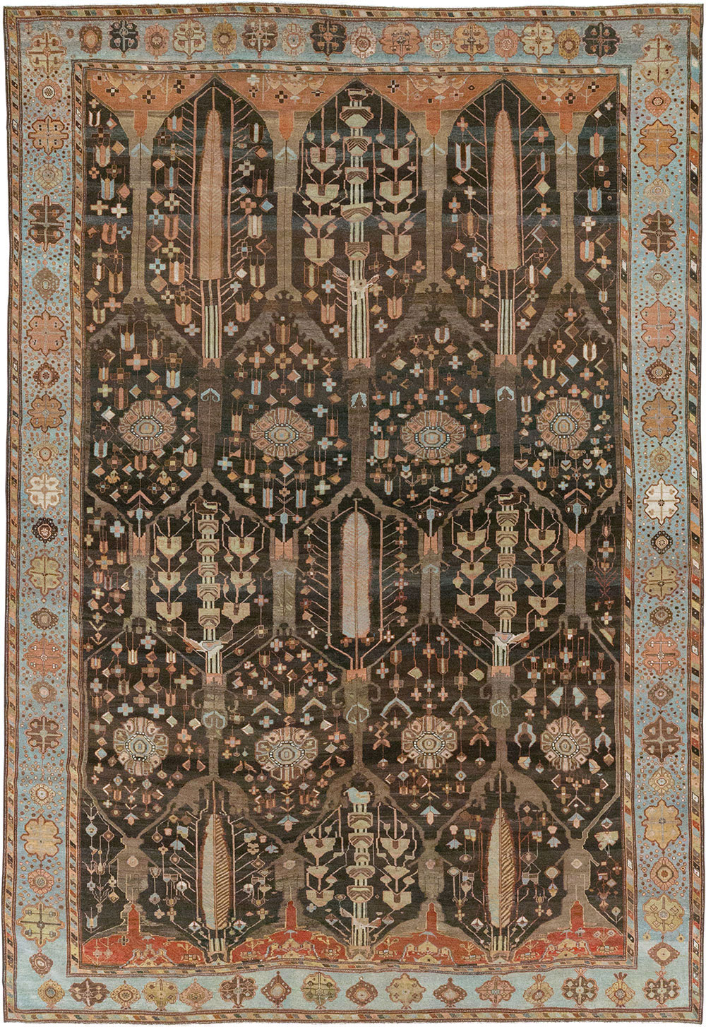 Antique Persian Bakhtiari Large Room Size Carpet, No.31078 - Gss